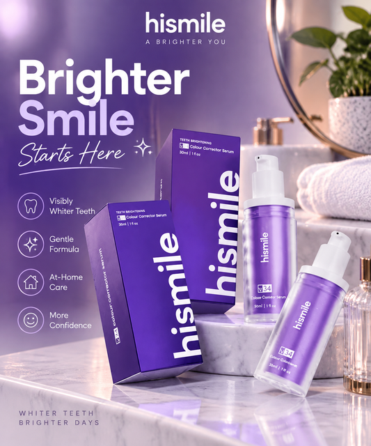 Hismile V34 Colour Corrector Serum | Purple Teeth Whitening Serum for a Brighter Smile