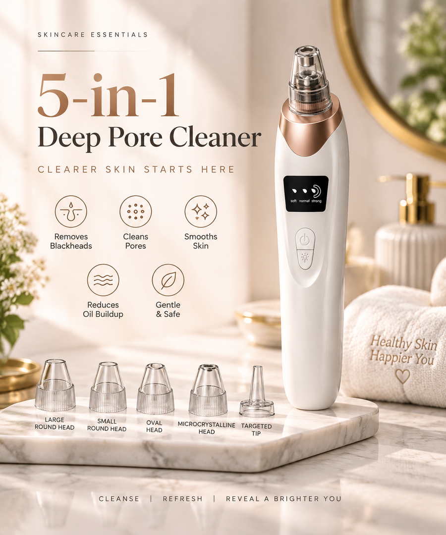 5-in-1 Blackhead Removal Machine | Deep Pore Cleaner & Facial Pore Vacuum for Clearer Skin