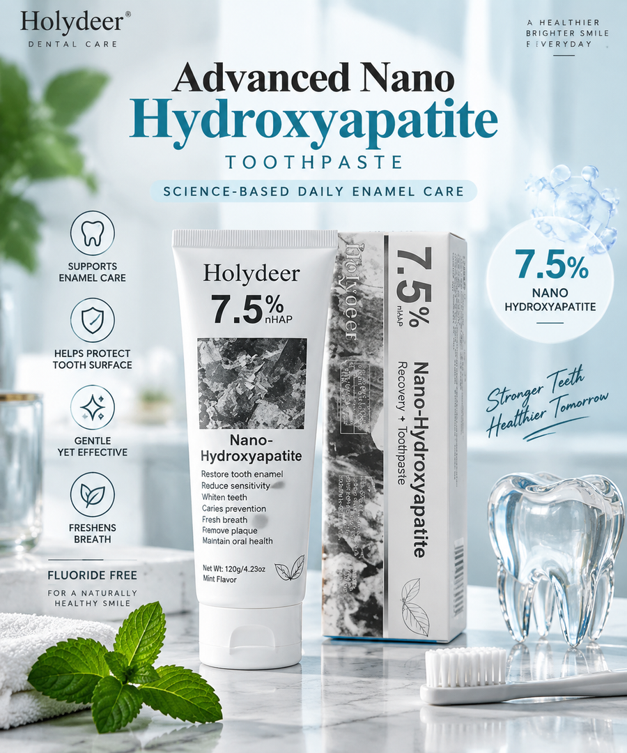 Holydeer 7.5% nHAP Nano Hydroxyapatite Toothpaste | Advanced Enamel Care for Stronger, Healthier Teeth