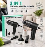 Portable 3-in-1 Vacuum Cleaner for Car, Home & Office | Strong Suction Mini Cleaner